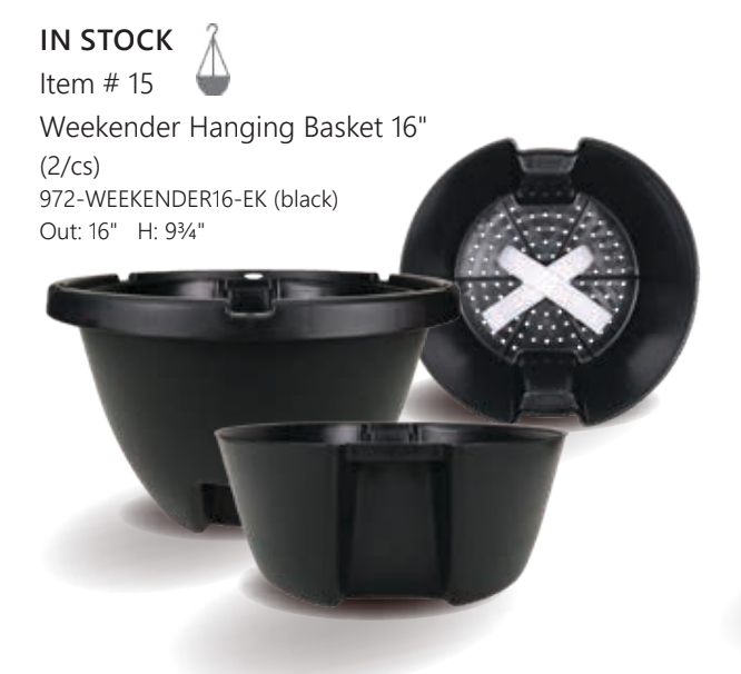 16" Weekender Hanging Basket