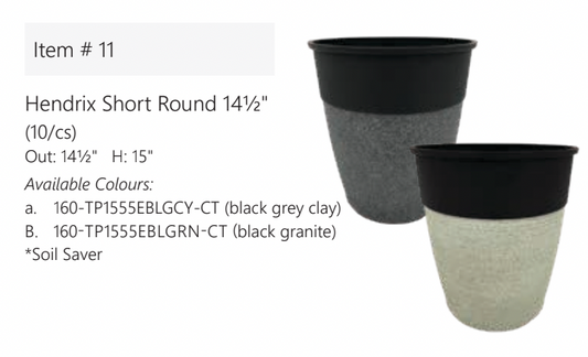 14.5" Hendrix Short Round Planter