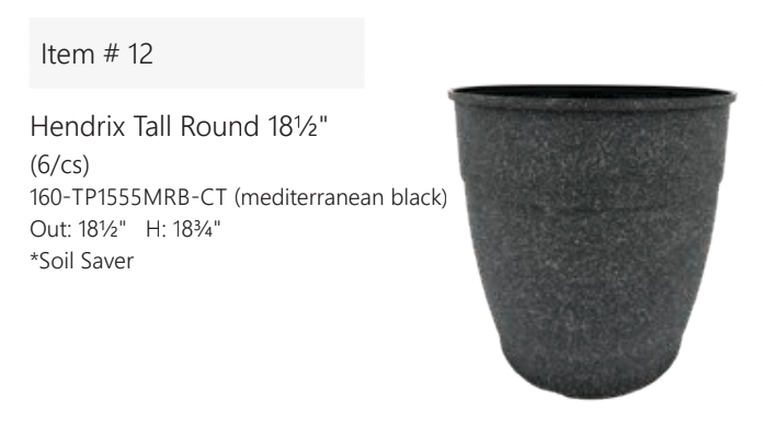 18.5" Hendrix Tall Round Planter