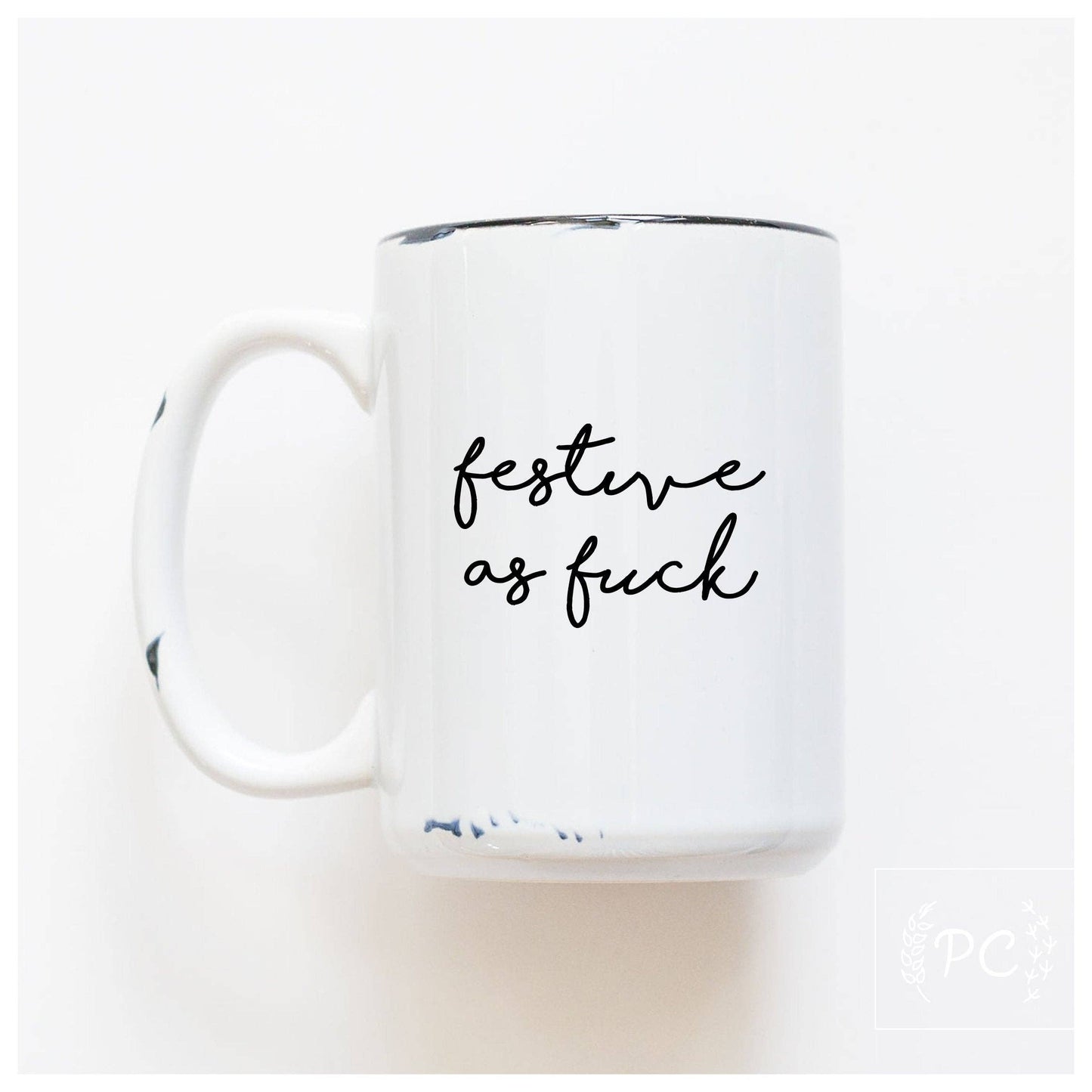 Festive as fuck | ceramic mug: White